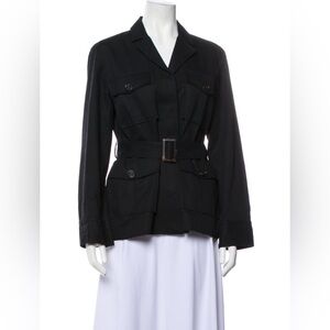 Misha Nonoo Utility Black Jacket Pockets XL